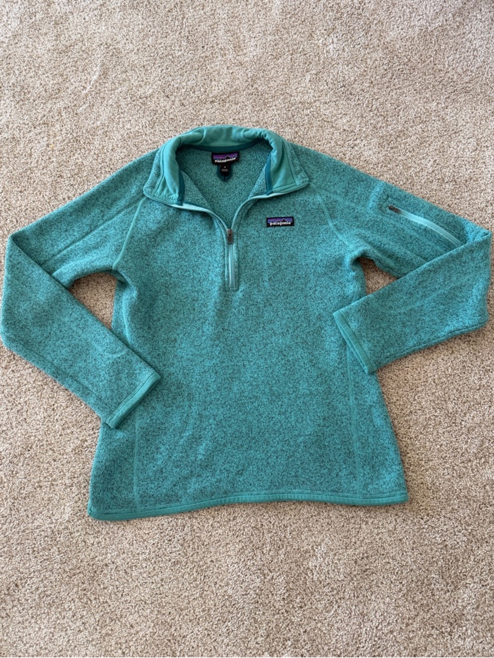 Patagonia Teal Full-Zip Sherpa Fleece Jacket